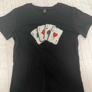 Black shirt with cards size medium